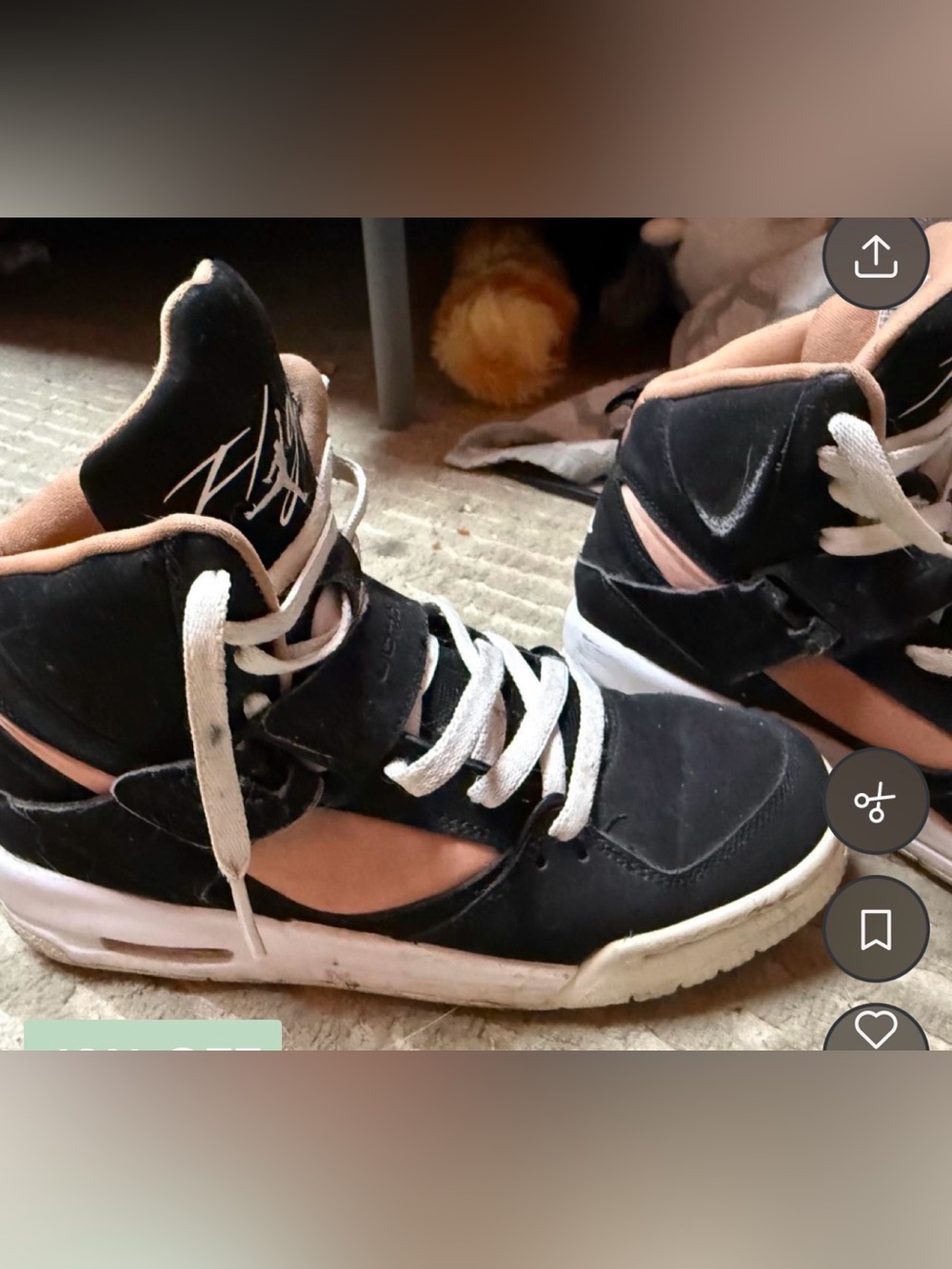 Jordan High-Top Sneakers Black and Pink Accent
